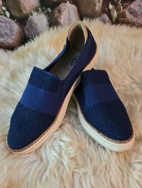 UGG Women's Navy Blue Slip-On Knit Loafers
